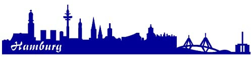 Samunshi® Autoaufkleber Hamburg Aufkleber Skyline 15 x 3cm brillantblau