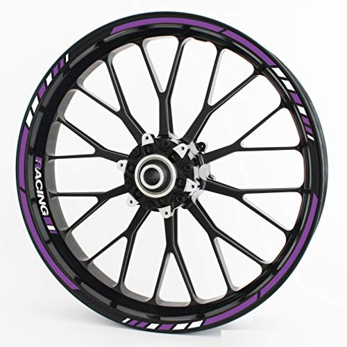 Felgenrandaufkleber RS - Komplettset für 15 16 17 18 19 - Farbe & Design wählbar - Lila, Design 3