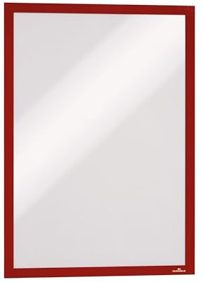 Durable Info-Rahmen Duraframe (A3, selbstklebend mit Magnetverschluss) 6 Stück, rot, 488303