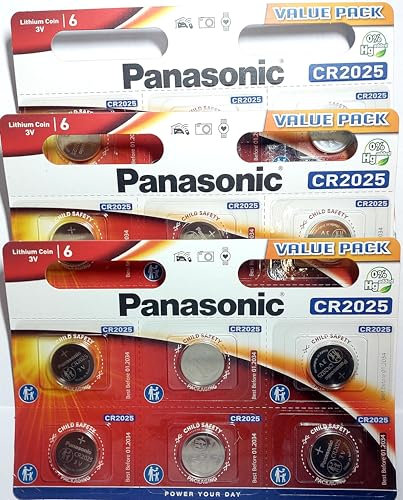 Panasonic Lot de 18 Piles Bouton Lithium CR2025