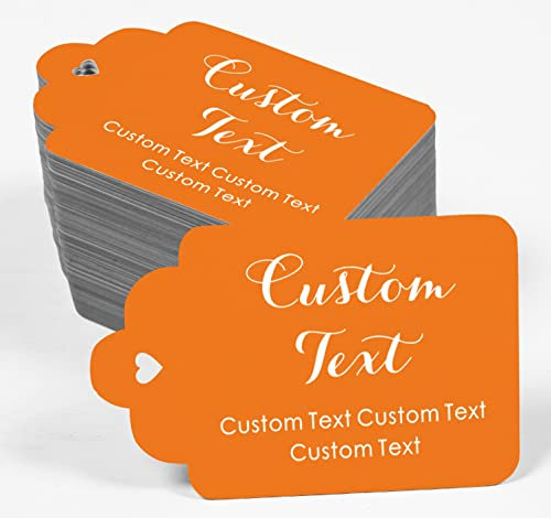 100 Stück personalisierte Papiermarken hängen gemacht alle Text benutzerdefinierten Tags Hochzeitsbevorzugungs Geschenke