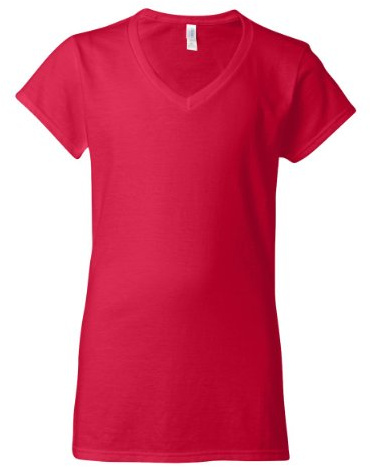 Gildan Junior Fit Softstyle V-Neck T-Shirt 64V00L - Cherry Red_XL