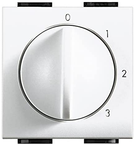 BTicino N4016 Sélecteur à Commande Rotative pour VMC Livinglight, 2 Modules, 16A, 250V, Blanc