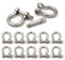 Ganzoo - Manille lyre en acier, axe libre, idéale pour paracordes 550, création de bracelets, grandeur S, 24mm x 22mm, argent, lot de 10