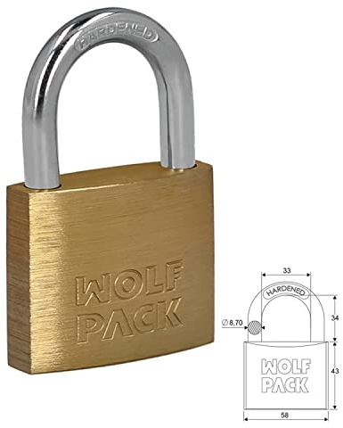 WOLFPACK 3100955 Linea Professional Vorhängeschloss Messing Normal 60 mm, Cranberry