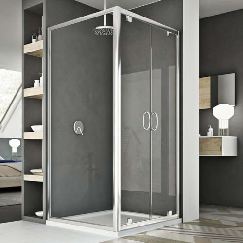 Cabine Douche 80x120 AP. 120 CM H185 trasparente modèle Sintesi Duo 2 Portillons