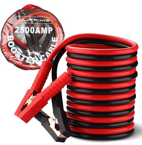 JJOnlineStore - Professional Car Battery Booster Cables | Heavy Duty 2500AMP Clamps Jumper Leads for Petrol Diesel Car Van HGV Cars Truck with Zippered Carry Case (4M/11.5ft)
