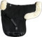 Engel Reitsport | SADEK2-D-SCH-MED | Lammfell Satteldecke | Fell in Sattellage | Fellrand vorne und hinten | Dressur | Stoff schwarz Fell med.