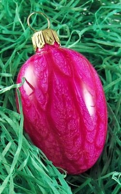 Glas-Bartholmes 4 cm Osterei marmoriert pink, 2 Stück