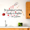 Adesivi murali cucina frasi in questa cucina tutto è condito con amore Wall Stickers scritta per la cucina Citazione con amore Adesivo da parete decorazione murale con pentola mestolo e cuori SMALL