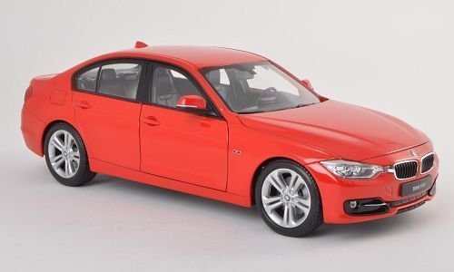 BMW 335i, rot, Modellauto, Fertigmodell, Welly 1:18