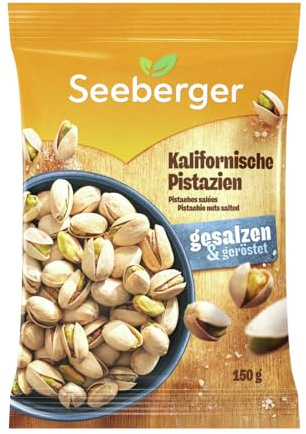 Seeberger Pistazien geröstet & gesalzen, mit Schale, vegan (12 x 150 g)