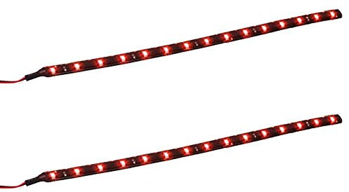 Qiorange 2 X 30cm 15 LED Wasserdicht LED Lichtleiste Balken SMD LED String LED Streifen Leiste 12V (Rot 2pcs)