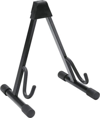 K&M 17540 E-Gitarrenständer Schwarz - 22 cm bis 35 cm Breite - niedriger Ständer für elektrische Gitarren, aus Stahl