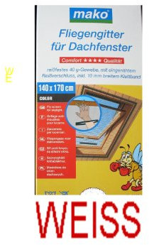 Insektenschutzgitter Dachfenster inkl. Klettband 140x170 cm weiss