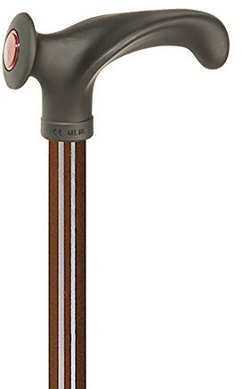 Leichtmetall-Krankenst,anat. rechts, Druckknopfv,braun, Gehstöcke