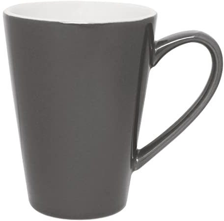 Olympia Cafe Latte Cups Charcoal 340Ml 12Oz Porcelain Coffee Espresso Mugs 12pc