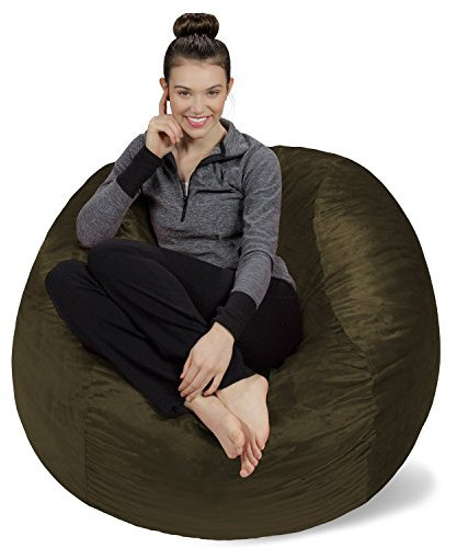 Sofa Sack XL-Das Neue Komforterlebnis Sitzsack mit Memory Schaumstoff Füllung-Perfekt zum Relaxen im Wohnzimmer oder Kinderzimmer-Samtig weicher Velour Bezug in Talismangrün