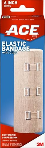 ACE 6 Inch Elastic Bandage with Clips, Beige, Great for Chest and More, 1 Count