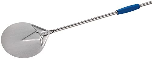 Gi.Metal Pala per Pizza Professionale Linea Azzurra I-20, Testa 20 cm, Lunghezza Manico 150 cm, Peso 0.81 Kg, Testa in Alluminio anodizzato neutro, manico anodizzato azzurro