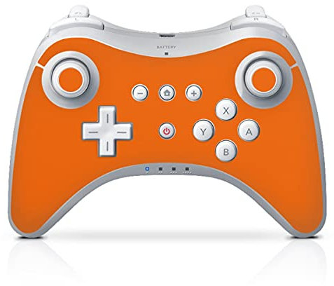 Skin kompatibel mit Nintendo Wii U Pro Controller Folie Sticker einfarbig orange Farbe