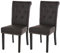 Mendler 2er-Set Esszimmerstuhl Chesterfield II, Stuhl Küchenstuhl, Nieten - Kunstleder, Coffee, dunkle Beine