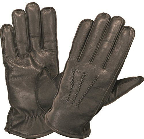 Fuente Lederhandschuhe Herren Damen Echtleder mit Futter, Fahrerhandschuhe Reithandschuhe Leder- Leder Handschuhe gefüttert Herren Damen, Schwarz, Braun (12, Schwarz)