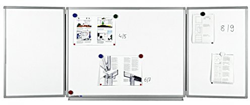 Legamaster Professional Klapptafel - weiß - 100 x (150-300) cm - Whiteboard mit fünf aufklappbaren Schreibflächen - bakterienresistent, magnetisch und beschreibbar - inkl. Zubehör