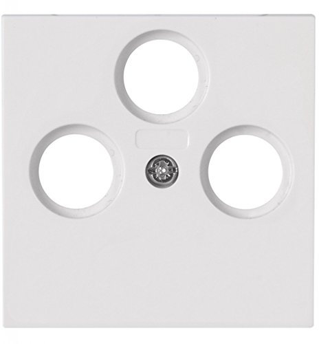 Kopp ATHENIS 3-fach Abdeckung für Antennensteckdose - Rein-Weiß - 5,5 x 5,5 cm - Hochwertiger Unterputz-Rahmen für TV/RF Antennendose - Stilvolle IP20 Steckdosen-Abdeckung aus Kunststoff