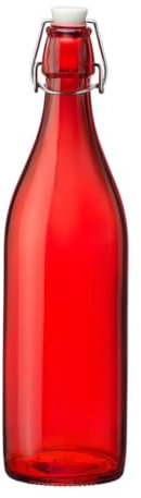 Bormioli Rocco Giara Red Glass Swing Top Bottle, 33 3/4 oz by Bormioli Rocco