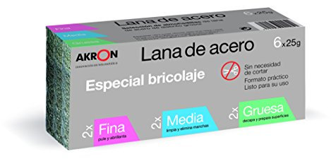 Barlesa - Coil of Steel Wool, Assorted (fine-Medium- Thick) 6 x 25g