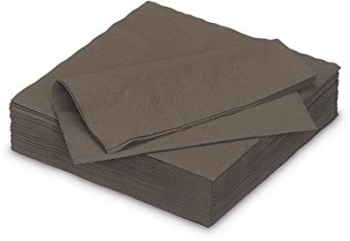 Servietten aus Papier 33x33cm 50 Stück - FARBAUSWAHL in 25x25/33x33/40x40cm - Einweg Tischservietten 2-lagig - Einfarbige Papierservietten für Hochzeit, Geburtstag und Alltag - Braun