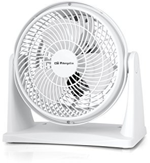 Orbegozo BF 0128 - Ventilador box fan 2 en 1, sobremesa y pared, 2 velocidades, cabezal orientable, aspas 23 cm, 23 W, blanco
