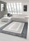 Designer Teppich Moderner Teppich Wohnzimmer Teppich mit Ornament Bordüre Grau Cream Schwarz Größe 120x170 cm