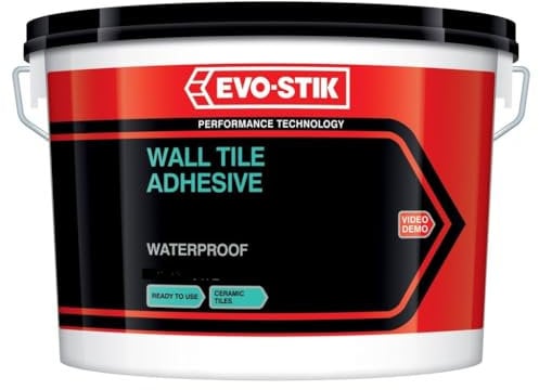 EVO-STIK Mould Resistant Wall Tile Adhesive & Grout White - 5L - Ready-Mixed - Waterproof - 2-in-1 Adhesive & Grout for Bathrooms - Kitchens & Showers
