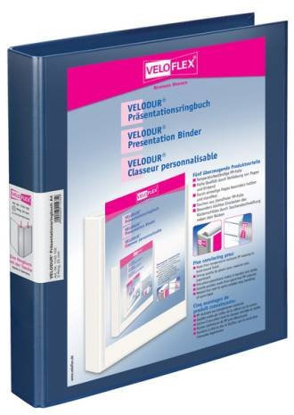 Präsentationsringbuch 25mm A4 2Ring blau Velodur