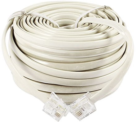 sourcingmap 15 m 1493,52 cm RJ11 6P4C prolunga cavo telefonico connettore bianco