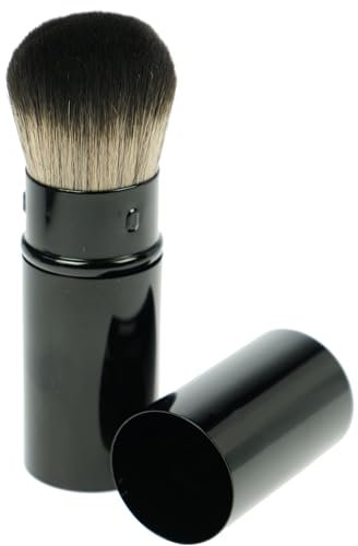 Fantasia 91182, Puderpinsel vegan einschiebbar mit Kappe Professioneller Makeup Pinsel Schminkpinsel aus feinstem TorayHaar Höhe 10cm von, Schwarz