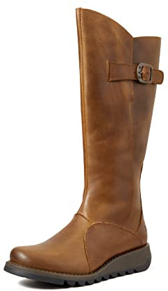 Fly London Women’s Mol 2 Zip up Boots, Camel, 36