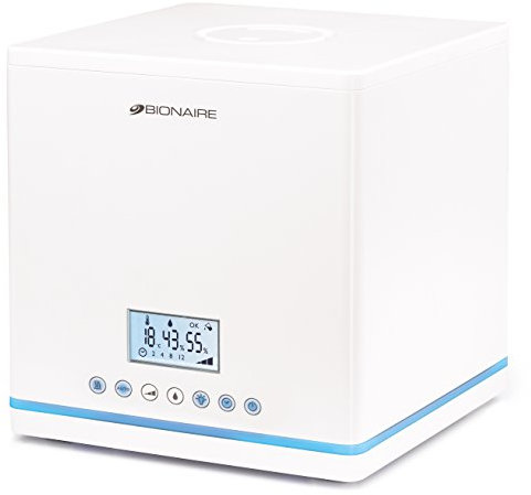 Bionaire humidificateur d'air à ultrasons à vapeur froide et tiède, avec humidistat et thermostat intégrés [BU7500]