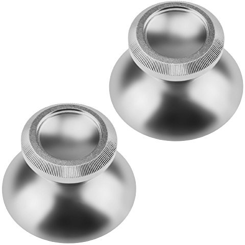 Aussel Metal Aluminio Thumbsticks Thumb Grip Stick para PS4 Xbox un Game System Controller 2 en 1 Plata