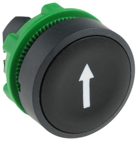 Schneider Electric Push button head, Harmony XB5, plastic, flush, black, 22 mm, spring return, marked DOWN ARROW