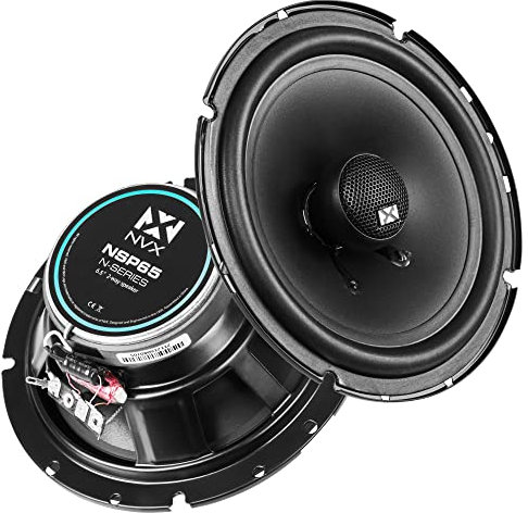 NVX® NSP65 6.5 Car Speakers, 540W Max, 180W RMS, 2-Way Coaxial w/Silk Dome Tweeters & Built-in X-Overs, Easy to Install in Cars/Trucks/Doors (Pair)