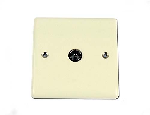 British General NCR60 Metal Single TV Coaxial Socket in Cream