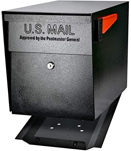 Mail Boss 7106 Curbside Steel Post Mount Security Locking Mailbox, Black, Extra Large, 21 in. D x 11.125 in. W x 13.75 in. H