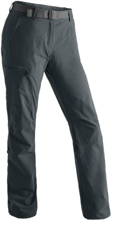 Maier Sports Lulaka, Damen Wanderhose, Wasserabweisende Outdoorhose für Trekking und Hiking, PFC-frei, mSTRETCH pro 4 & Dryprotec, Rollup-Funktion, Grau, 25 (W42/L30)