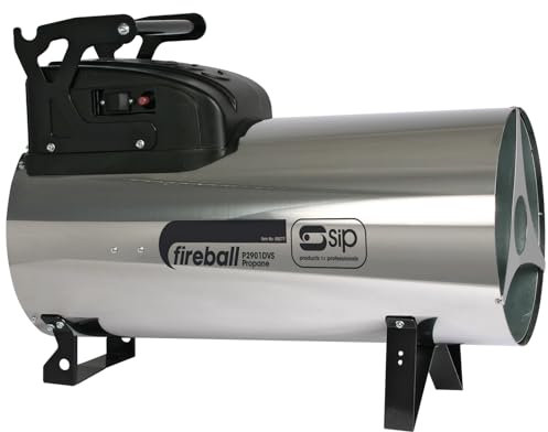 SIP FIREBALL 2901DV Propane Gas Space Heater, Electric 230V / 110V Dual Voltage, 85kW / 290,000 BTU/hr, 68,722ft³ Heating Area