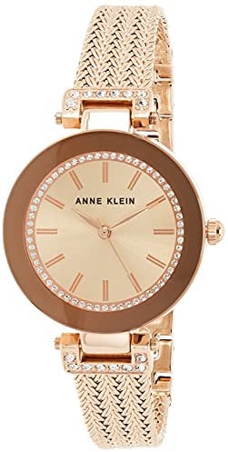 Anne Klein Women's Premium Crystal Accented Bracelet Watch, Rose Gold, AK/1906RGRG