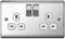 Nexus 2 Gang DP Switched Socket Polished Chrome/white