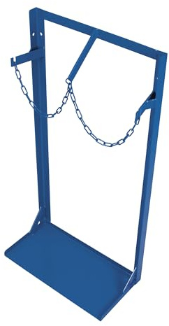 Stahlflaschenständer für 2 Flaschen a 40 50 l RAL5010 Enzianblau Flaschenkarre